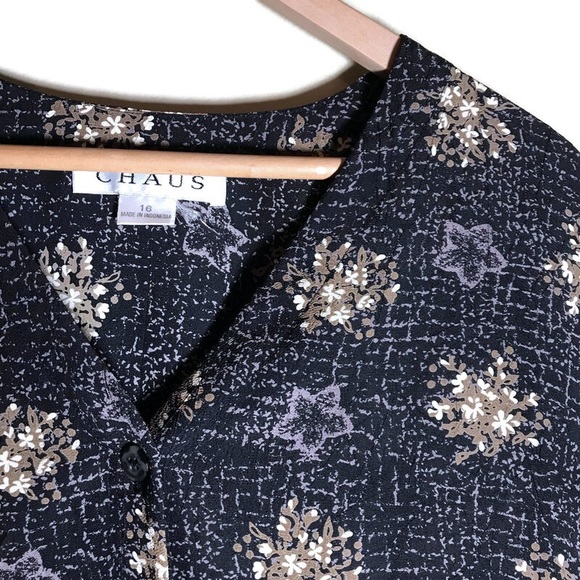 Vintage Chaus Button Front Blouse/ Jacket 16 LS - Picture 5 of 8